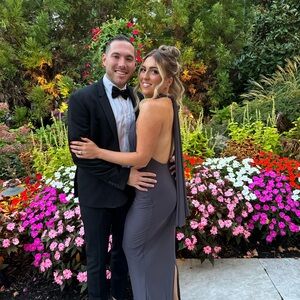 Elegant Gray Backless Gown